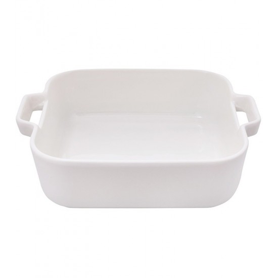 Travessa 19,4cm 750 ml Refrataria Quadrada de Porcelana